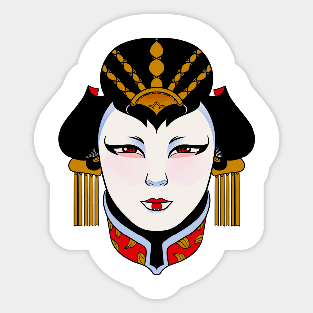 POSSESSED GEISHA 1/2 Sticker by GOUP